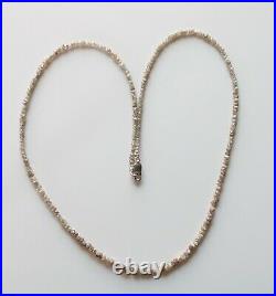 16 Inch Sparkling Brown Rough Diamond Beads Necklace With Silver Claps For Women