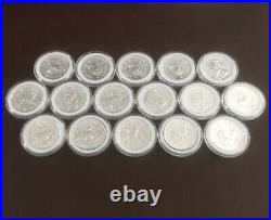 16 X 2021 South African Krugerrand Coin Silver 1oz in Capsules