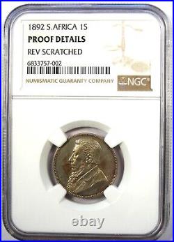 1892 PROOF South Africa Zar Shilling (1S Coin) NGC Proof Details (PF / PR)