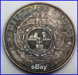 1892 Single Shaft ZAR South Africa 5 Shillings KM#8.1 Collector Crown Toned