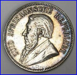 1892 South Africa 5 shillings single shaft silver coin KM8.1 nice original EF40
