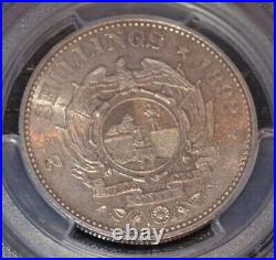 1892 South Africa Silver 2 1/2 Shilling Graded by PCGS as AU58