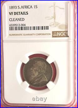1893 South Africa 1 Shilling NGC VF Details Low Mintage Sterling Silv(10-10)