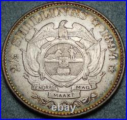 1894 SOUTH AFRICAN or TRANSVAAL REPUBLIC. 925 Silver 2½ SHILLING Paul Kruger