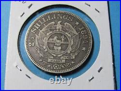 1894 South Africa 2-1/2 Shilling KM 7 Rare and Original #16 VF++