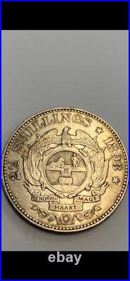 1894 South Africa 2 1/2 Shillings Silver Coin Xf+ Low Mintage 135k Excellent 14g