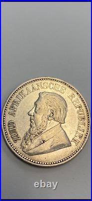 1894 South Africa 2 1/2 Shillings Silver Coin Xf+ Low Mintage 135k Excellent 14g