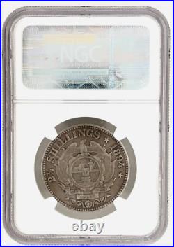1894 South Africa 2 1/2 Two and a Half Shillings Silver Coin NGC F15 KM# 7 Rare