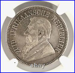 1894 South Africa 2 1/2 Two and a Half Shillings Silver Coin NGC F15 KM# 7 Rare