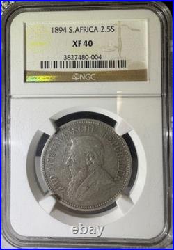 1894 South Africa 2.5 Shillings (2 1/2) NGC XF40 (004)