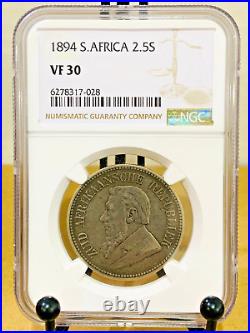 1894 South Africa 2.5s NGC VF30 Very Fine 30 #6278317-028