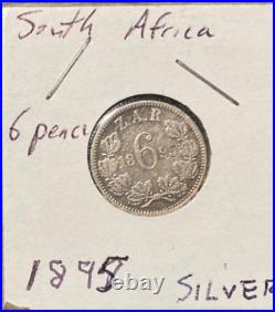 1895 South Africa 6 Pence. 925 Silver