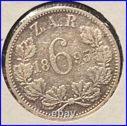 1895 South Africa 6 Pence. 925 Silver
