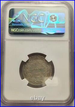 1895 South Africa SILVER One 1 SHILLINGS NGC GRADED XF-40, Rare Coin KM# 7
