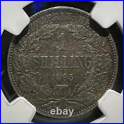 1895 South Africa Shilling NGC XF45 Silver KM# 5, Hern# Z20 Nice CircCam