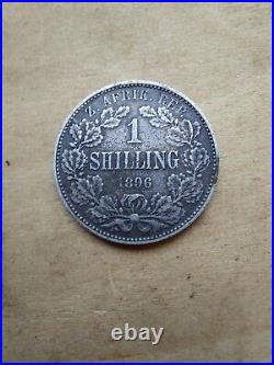 1896 1 Shilling Silver & 1892 1 Penny Copper. Paul Kruger Republic Or