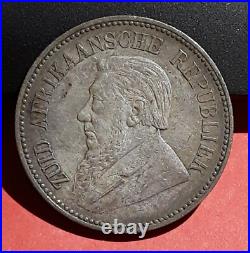 1896 Republic South Africa Silver 2 1/2 Shillings KM7 Ch. AU