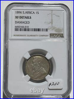1896 South Africa One Shilling 1s Silver Km# 5 Ngc Xf