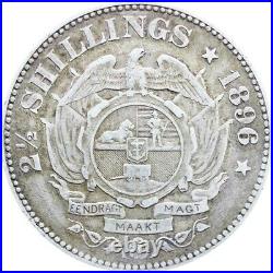 1896 ZAR South Africa Paul Kruger silver 2 and half shilling coin Anglo Boer War