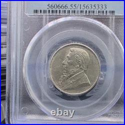 1897 South Africa 1 Shilling Silver Z. A. WILHELM PCGS AU55 KM#7 Cert 560666.55
