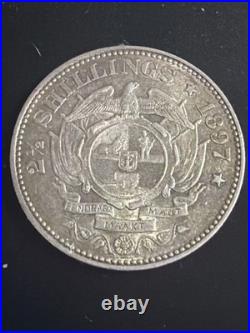 1897 South Africa 2 1/2 Shillings Silver 925 14.14g 32.3 mm KM# 7 ITEM #201