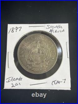 1897 South Africa 2 1/2 Shillings Silver 925 14.14g 32.3 mm KM# 7 ITEM #201