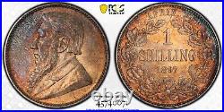 1897 South Africa Silver 1 Shilling PCGS Certified MS63 Toned