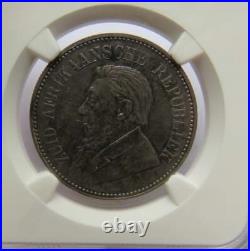 1897 South Africa Silver 2 & 1/2 shillings Coin AU Details