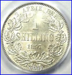 1897 South Africa Zar Shilling (1S Coin) Certified PCGS AU55 Rare Coin