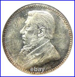 1897 South Africa Zar Sixpence (6P Coin) Certified NGC MS60 (UNC) Rare Coin