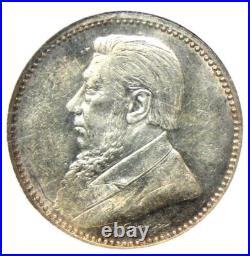 1897 South Africa Zar Sixpence (6P Coin) Certified NGC MS60 (UNC) Rare Coin