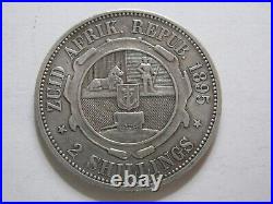 1897 Two Shillings South Africa Silver. 925 Coin Kruger Zar Zuid Afrik #1895.1