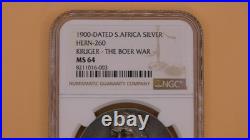 1900 South Africa Silver Medal by Scharff NGC MS64 Kruger-The Boer War Pop. 2/0