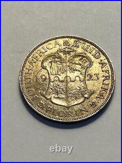 1923 SOUTH AFRICA under UK King GEORGE V Florin Coin