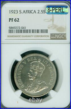 1923 South Africa 2.5 Shilling Ngc Pf62 Pq Mac 8 Perl Mac Spotless Rare