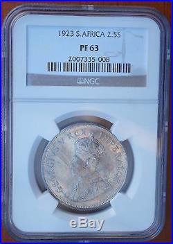 1923 South Africa 2.5 Shillings Silver Halfcrown KM# 19.1 Proof NGC PF63