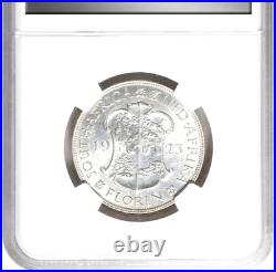 1923 South Africa Florin, 2 Shillings, NGC MS 63, Brilliant White, 2 Finer @ NGC