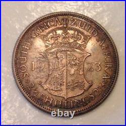 - 1923 Union of South Africa George V Half 1/2 Crown Proof only 1,402 minted