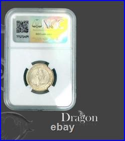 1924 South Africa 1 Shilling George V UNC DETAILS CLEANED NGC Silver Coin. 800