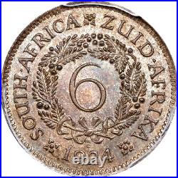 1924 South Africa 6 Six Pence, PCGS MS 62