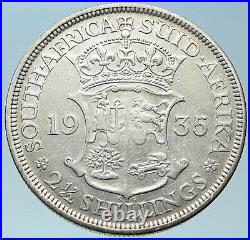 1932 SOUTH AFRICA under UK King GEORGE V Old Silver 2 1/2 Shillings Coin i82815