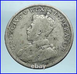 1933 SOUTH AFRICA under UK King GEORGE V Silver 2 Shillings Vintage Coin i78358