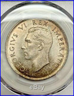 1937 South Africa 2 1/2 Shilling PCGS MS64 Silver Gold Shield Registry Coin