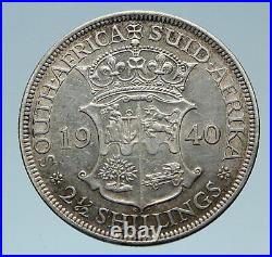 1940 SOUTH AFRICA Large GEORGE VI Shields OLD Silver 2 1/2 Shillings Coin i82865
