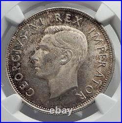 1940 SOUTH AFRICA Large GEORGE VI Shields Silver 2.5 Shillings Coin NGC i80072