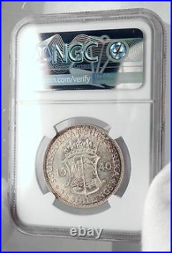 1940 SOUTH AFRICA Large GEORGE VI Shields Silver 2.5 Shillings Coin NGC i80072