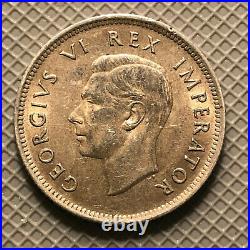 1941 SOUTH AFRICA UK King GEORGE VI Vintage Silver Shilling Scarce AU+++