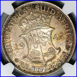 1942 NGC MS 63 South Africa Silver 2 1/2 Shillings George VI Coin (21012804C)