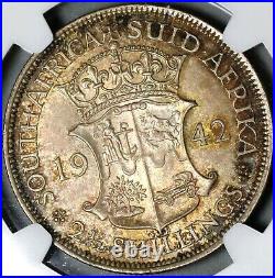 1942 NGC MS 63 South Africa Silver 2 1/2 Shillings George VI Coin (21012804C)