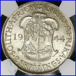 1944 NGC MS 62 South Africa 2 Shillings George VI 225K Silver Coin (21082109C)